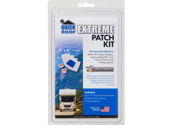 Cofair Products Inc QUICK ROOF EXTREME PATCH KIT - (4)4X6 PATCHS, (2)ALCOHOL PADS & PLASTIC APPLICATOR