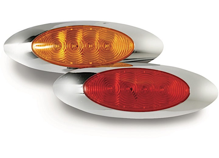 Custer Products Inc 6IN OVAL AMBER LED LIGHT, 4 LEDS