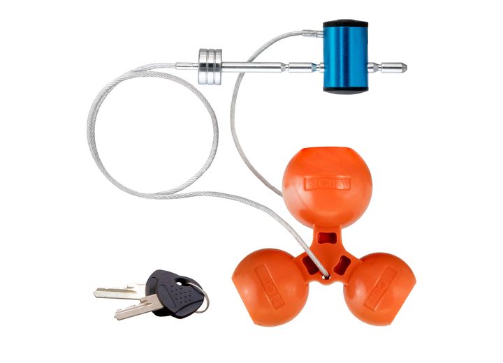 Curt Manufacturing UNIVERSAL TRI-BALL TRAILER COUPLER LOCK FITS 1 7/8IN, 2IN, 2 5/16IN BALLS