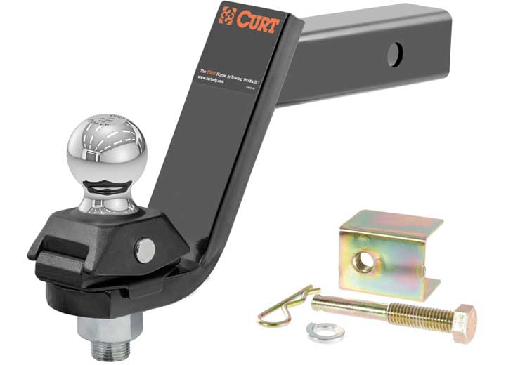 Curt Manufacturing ROCKERBALL CUSHION HITCH W/2IN BALL 2IN SHANK 7,500LB 5IN DROP)