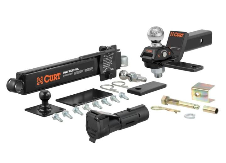 Curt Manufacturing RV TOWING STARTER KIT (CUSHION HITCH, SWAY CONTROL, ECHO BRAKE CONTROLLER)