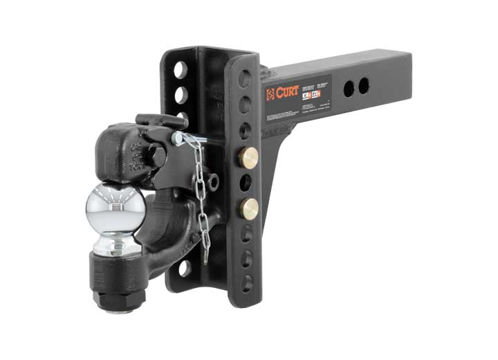 Curt Manufacturing CLASS III/IV ADJUSTABLE CHANNEL MOUNT W/2 5/16IN BALL & PINTLE 2IN SHANK 13,000 LBS