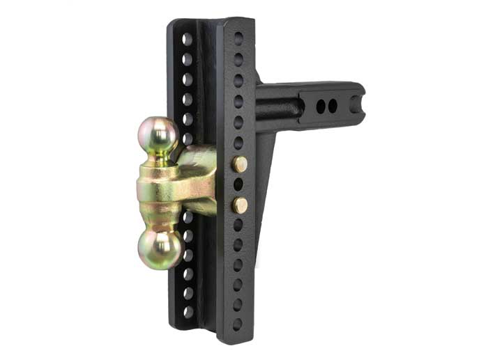 Curt Manufacturing ADJUSTABLE CHANNEL MOUNT W/DUAL BALL 2 1/2IN SHANK 10 3/8IN DROP 20000LBS