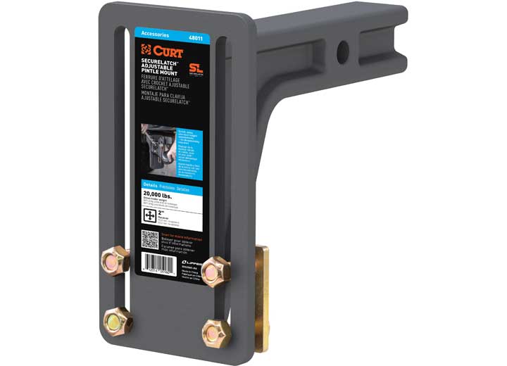 Curt Manufacturing SECURELATCH ADJUSTABLE PINTLE MOUNT FOR 2IN RECEIVERS 20,000LB