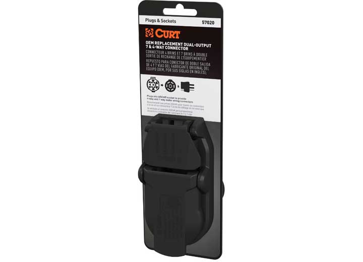 Curt Manufacturing OEM REPLACEMENT DUAL OUTPUT 7 WAY & 4-WAY CONNECTOR (PLUGS INTO USCAR)