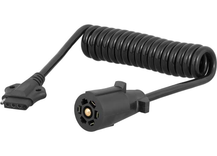 Curt Manufacturing 7-WAY RV BLADE TO 5-WAY 5FT COILED ADAPTER
