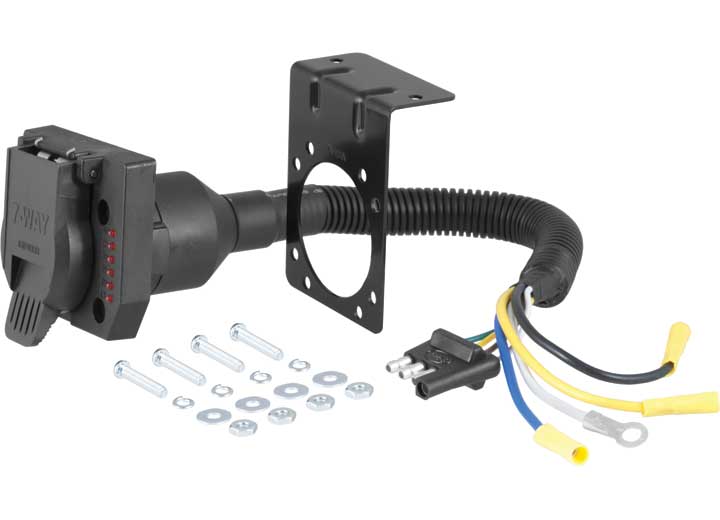 Curt Manufacturing Curt 4-Way Flat to 7-Way Round RV Blade Wiring Adapter