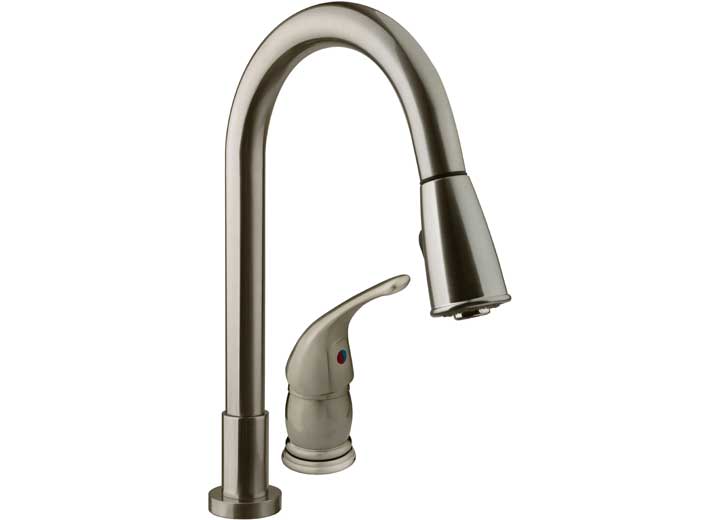 Dura Faucet Pull-Down RV Kitchen Faucet – Brushed Satin Nickel