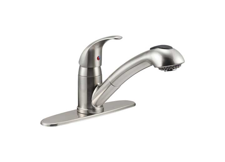 Dura Faucet Designer Pull-Out RV Kitchen Faucet – Brushed Satin Nickel