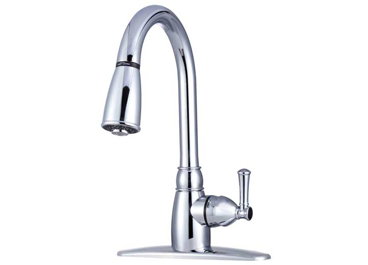Dura Faucet Non-Metallic Pull-Down RV Kitchen Faucet – Chrome Polished