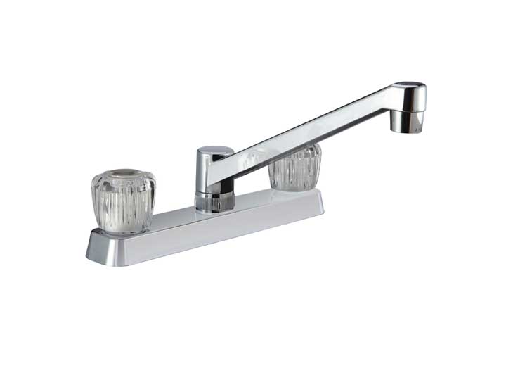Dura Faucet Two Handle RV Kitchen Faucet – Chrome Polished with Crystal Acrylic Knobs