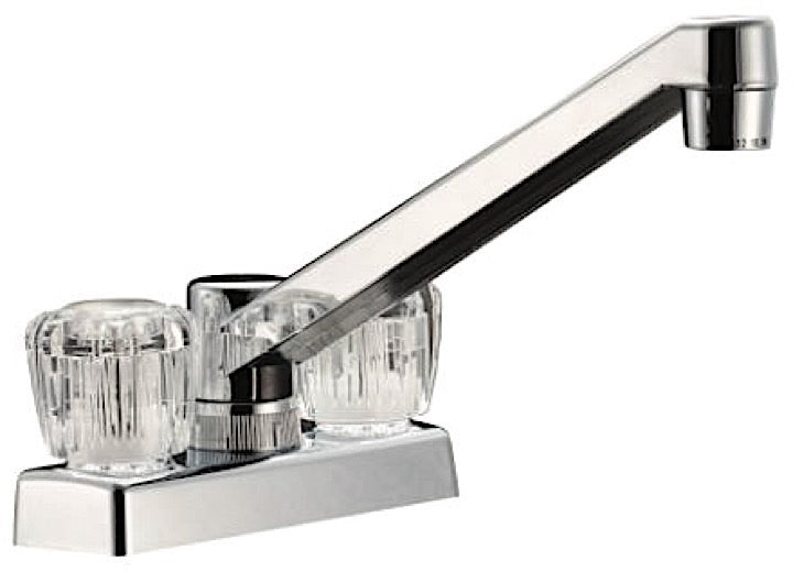 Dura Faucet Two Handle 4" Kitchen/Bar Faucet – Chrome Polished with Clear Acrylic Knobs
