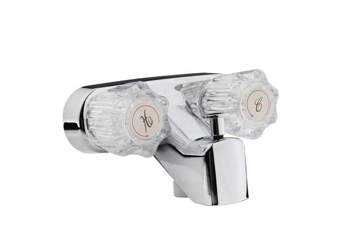Dura Faucet RV Tub & Shower Diverter Faucet – Chrome Polished with Crystal Acrylic Knobs