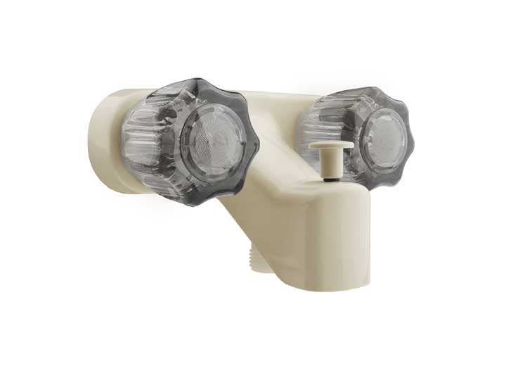 Dura Faucet RV Tub & Shower Diverter Faucet – Bisque Parchment with Smoked Acrylic Knobs