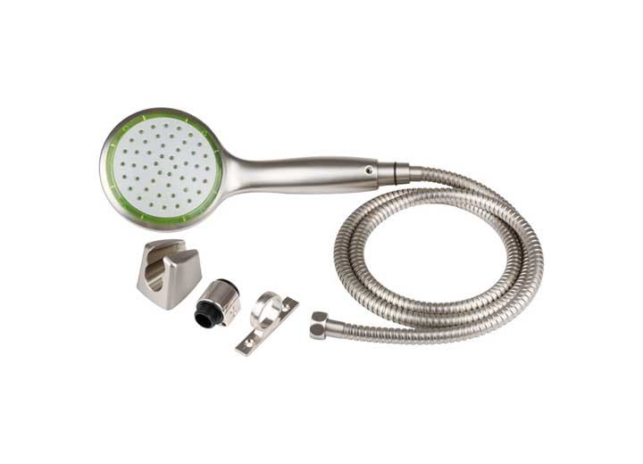 Dura Faucet PRESSURE ASSIST RV SHOWER WAND & HOSE KIT - BRUSHED SATIN NICKEL
