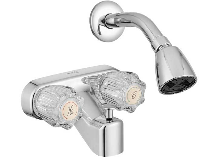 Dura Faucet Tub/Shower Diverter Faucet & Shower Head Kit – Chrome Polished