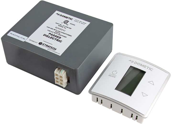 Dometic USA SINGLE ZONE LCD THERMOSTAT W/CONTROL KIT, C/F/HP, WHITE