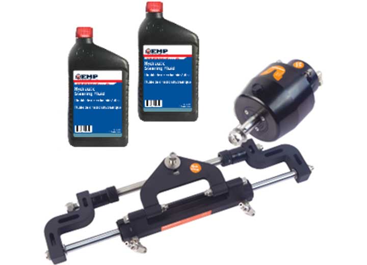 Engineered Marine Products 115HP HYDRAULIC STEERING KIT W/FRONT MOUNT HELM,CYLINDER AND 2QT OIL