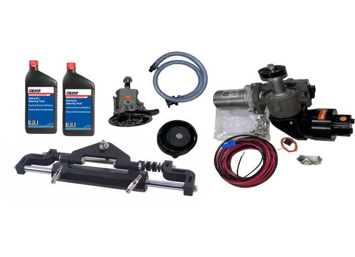Engineered Marine Products STEERLYTE PLUS KIT W/POWER & KEY SWITCH HARNESS, HYDRAULIC HELM, CYLINDER, 2QT OIL
