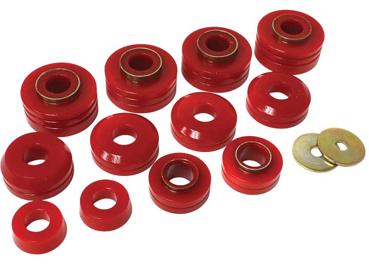 Energy Suspension BODY/CAB MOUNT SET-RED,PERFORMANCE POLYURETHANE