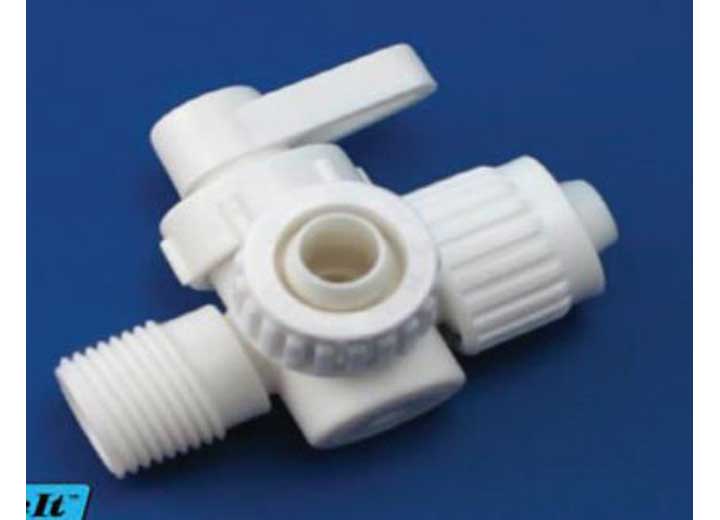 Esco Elkhart Supply Company FLAIR-IT 3-WAY VALVE 1/2PX1/2MPTX1/2P - BARCODED