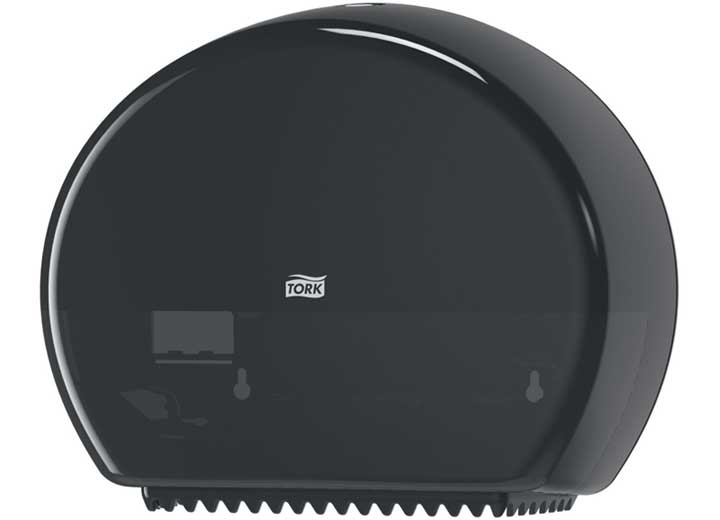 Essity ELEVATION MINI JUMBO BATH TISSUE ROLL DISPENSER, WITH RESERVE, BLACK 1/CS