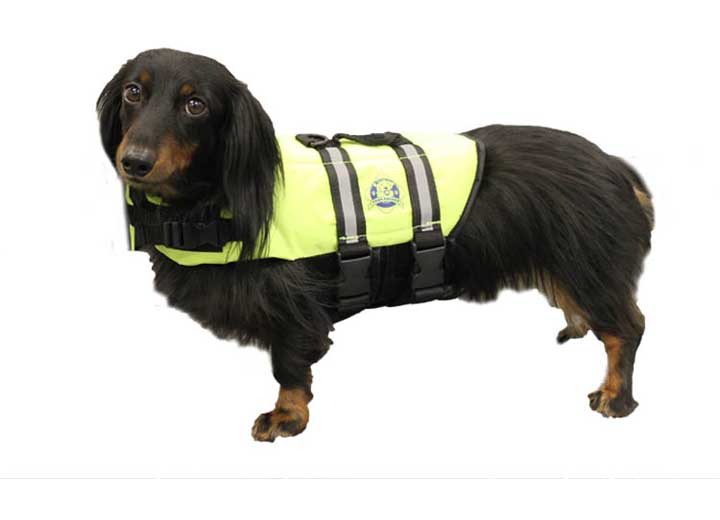 Fido Pet Products Paws Aboard Dog Life Jacket, Neon Yellow, XS