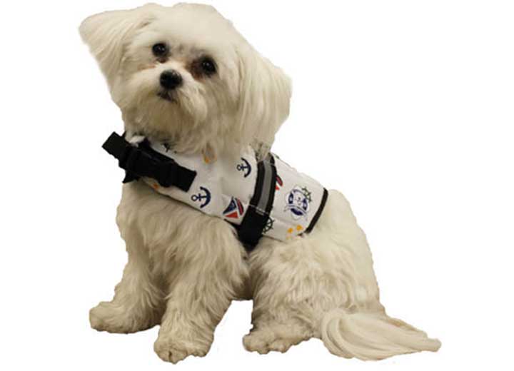 Fido Pet Products Paws Aboard Dog Life Jacket, Nautical, XXS