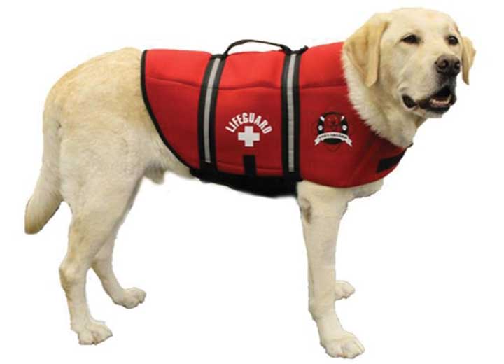Fido Pet Products Paws Aboard Dog Life Jacket, Lifeguard Red, XL