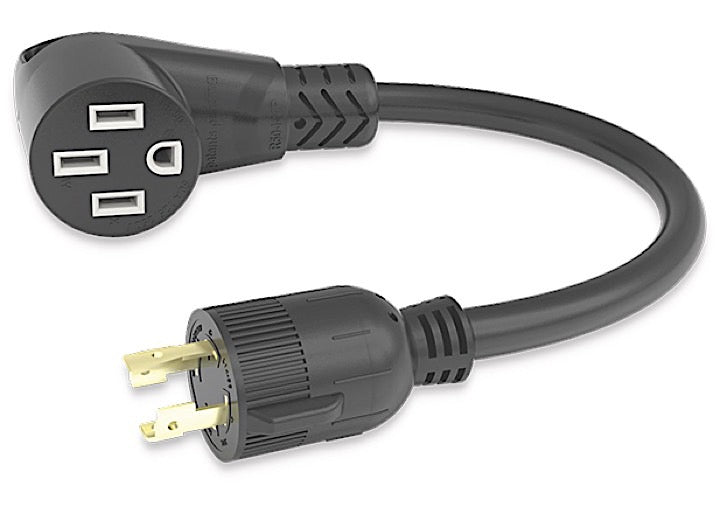 Lippert RV PIGTAIL 50A 125/250V RV CONN 14-50R (F) - 30A 4 PIN PLUG L14-30P (M), BLACK