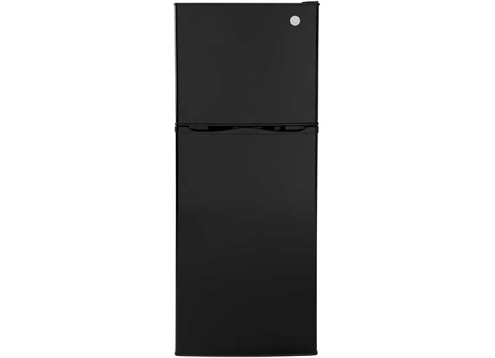 GE Appliances 10.0 CU FT 12V DC BOTTOM FREEZER REFRIGERATOR, GLASS DOOR BLACK