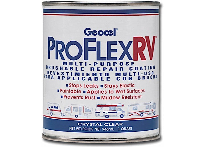 Geocel Pro Flex RV Multi-Purpose Brushable Repair Coating, 1 Quart - Clear