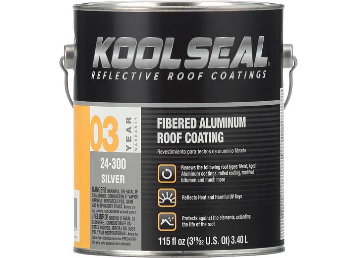 Geocel Kool Seal Fibered Aluminum Roof Coating - 1 Gallon - Silver