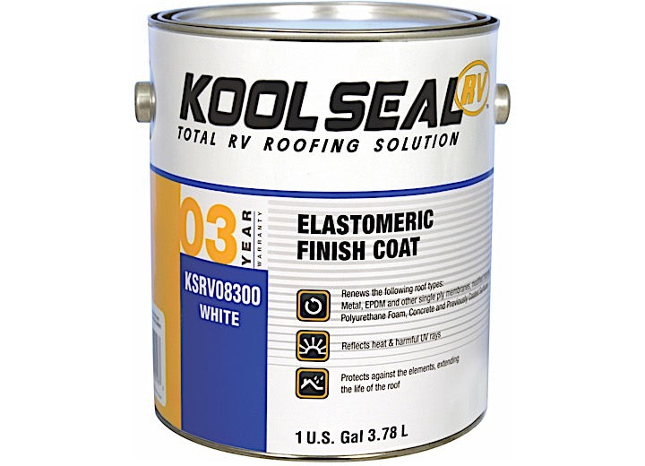 Geocel Kool Seal Elastomeric RV White Roof Coating, 1 Gallon - White