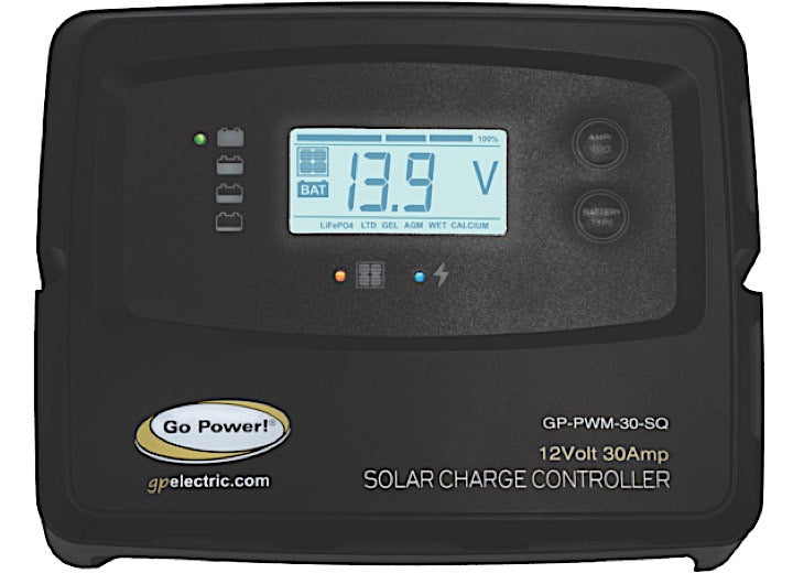 Go Power! GP-PWM-30-SQ: 30A PWM DIGITAL SOLAR CONTROLLER 12V