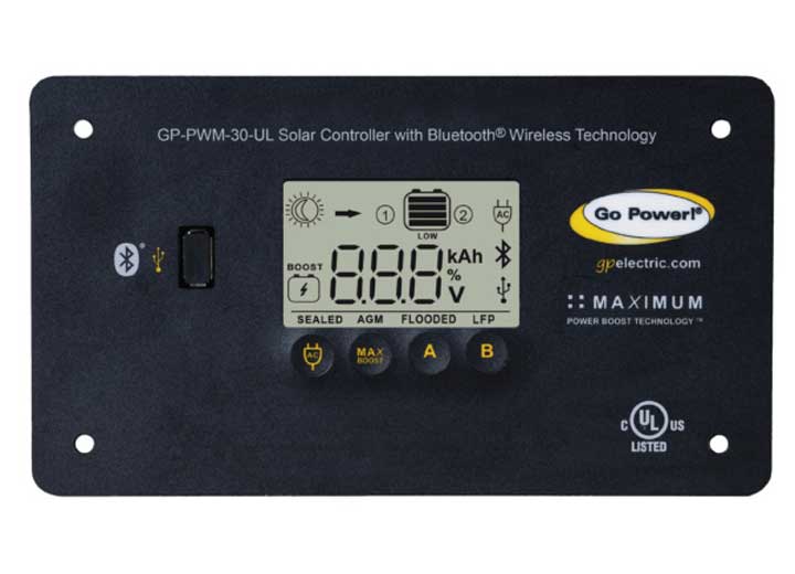 Go Power! 30-Amp Dual Bank Bluetooth Enabled Digital Solar Controller