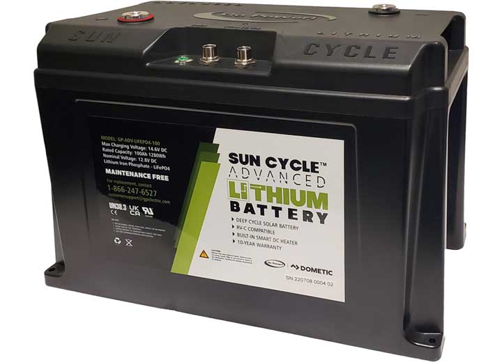 Go Power! GP-ADV-LIFEPO4-100: 100 AMP HOUR ADVANCED LITHIUM BATTERY 12 VOLT