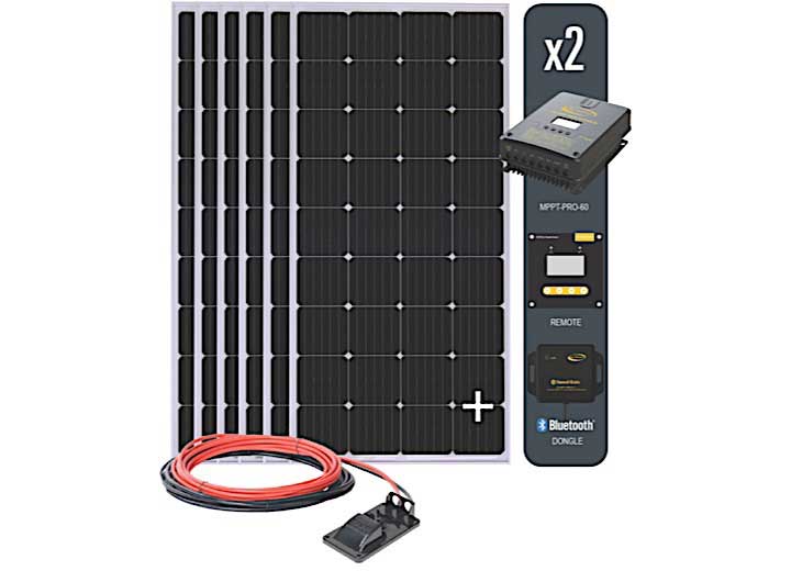Go Power! SOLAR-AE-6: 1200 WATT SOLAR KIT WITH 3 X 30A MPPT CONTROLLERS