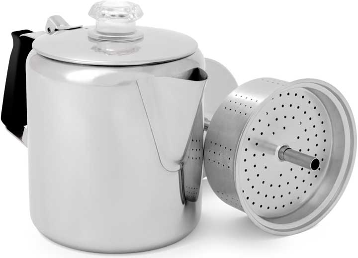 GSI Outdoors Glacier Stainless Coffee Percolator with Silicone Handle 6 Cup
