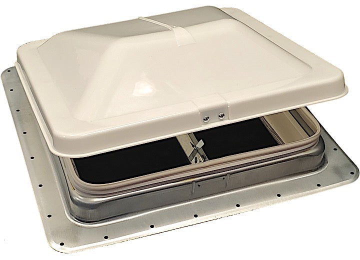 Heng's UNIVERSAL VENT 14IN 12V WHT LID, GALV. COLLAR & 90091 GARNISH (R PKG)