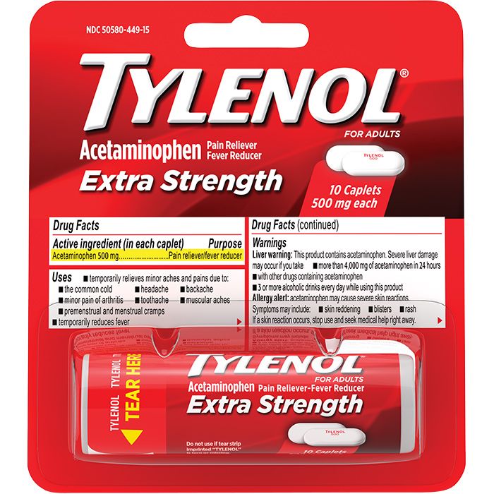 TYLENOL ES TRAVEL PACK 10-TABS