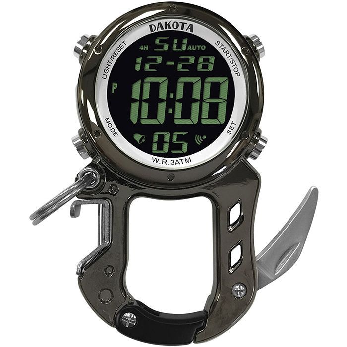 DAKOTA DIGITAL ZIP CLIP CARABINER WATCH W/ KNIFE