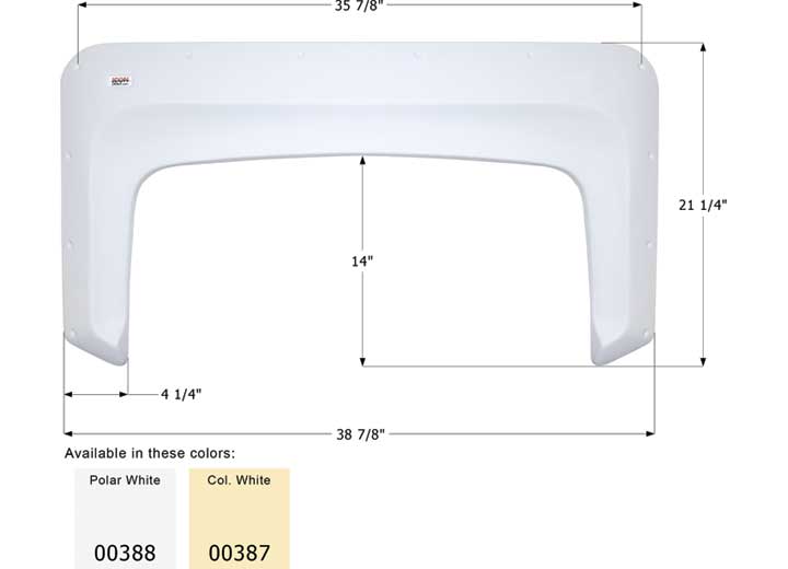 Icon Technologies Limited RV FENDER SKIRT, SINGLE, ICON, FS300, POLAR WHITE