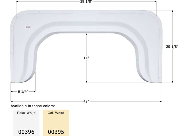 Icon Technologies Limited RV FENDER SKIRT, SINGLE, ICON, FS340, POLAR WHITE