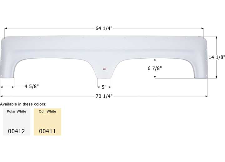 Icon Technologies Limited RV FENDER SKIRT, TANDEM, ICON, FS570, POLAR WHITE
