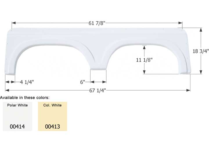 Icon Technologies Limited RV FENDER SKIRT, TANDEM, ICON, FS600, COLONIAL WHITE