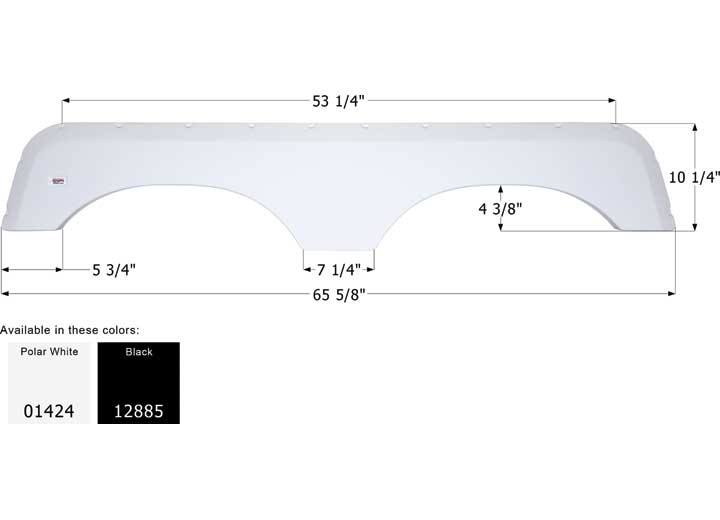 Icon Technologies Limited RV Icon Replacement Tandem Axle Fender Skirt for Various Jayco RVs - Polar White