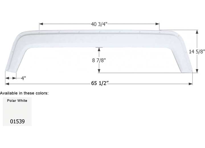 Icon Technologies Limited RV Icon Replacement Tandem Axle Fender Skirt for Fleetwood RVs - 65-1/2" x 14-5/8", Polar White