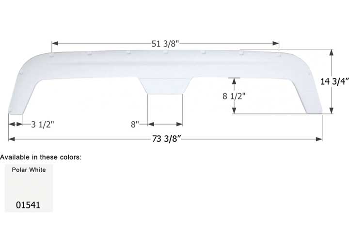 Icon Technologies Limited RV FENDER SKIRT, TANDEM, FLEETWOOD, FS760, POLAR WHITE