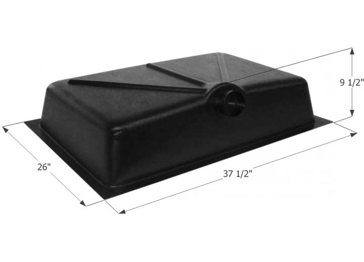 Icon Technologies Limited RV Icon RV Waste Holding Tank with Center Side Drain & 3" Spigot Fitting - 26 Gallon Capacity